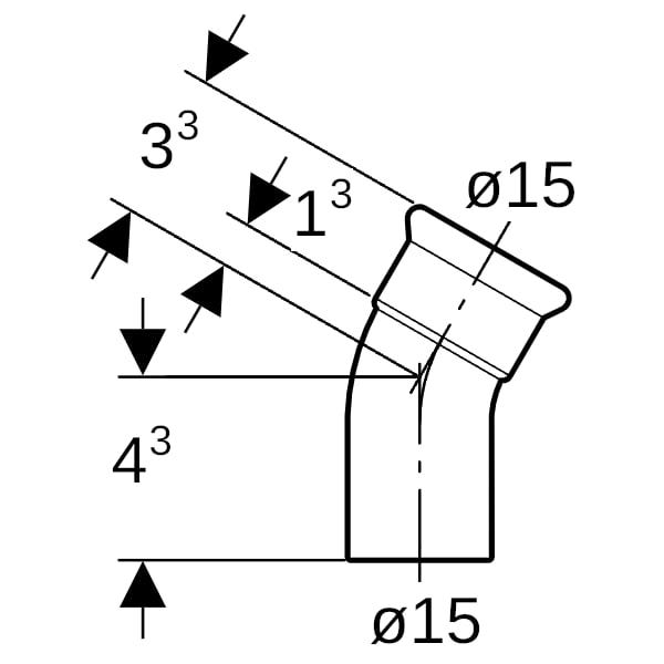 Geberit Mapress Edelstahl Bogen mit Einschubende: 30°, d=15mm
