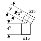 Geberit Mapress Edelstahl Bogen mit Einschubende: 30°, d=15mm