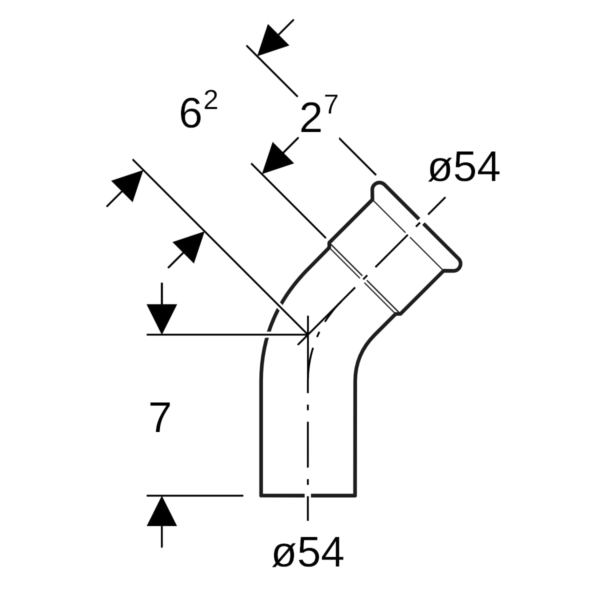 Geberit Mapress Edelstahl Bogen mit Einschubende: 45°