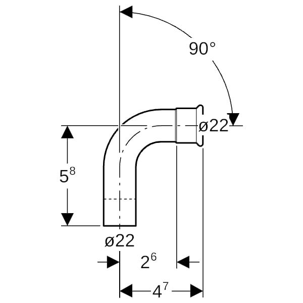 Geberit Mapress Edelstahl Bogen mit Einschubende: 90°