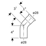MAPRESS Edelstahl G Pressfitting Bogen 45 Grad mit Schiebeende und Pressmuffe