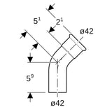 MAPRESS Edelstahl G Pressfitting Bogen 45 Grad mit Schiebeende und Pressmuffe