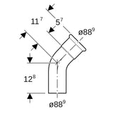 MAPRESS Edelstahl G Pressfitting Bogen 45 Grad mit Schiebeende und Pressmuffe