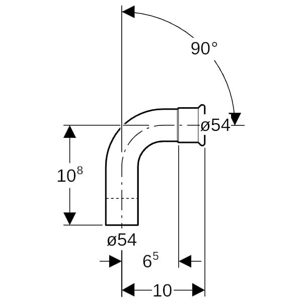 MAPRESS Edelstahl G Pressfitting Bogen (Gas) 90 Grad mit Schiebeende und Pressmuffe