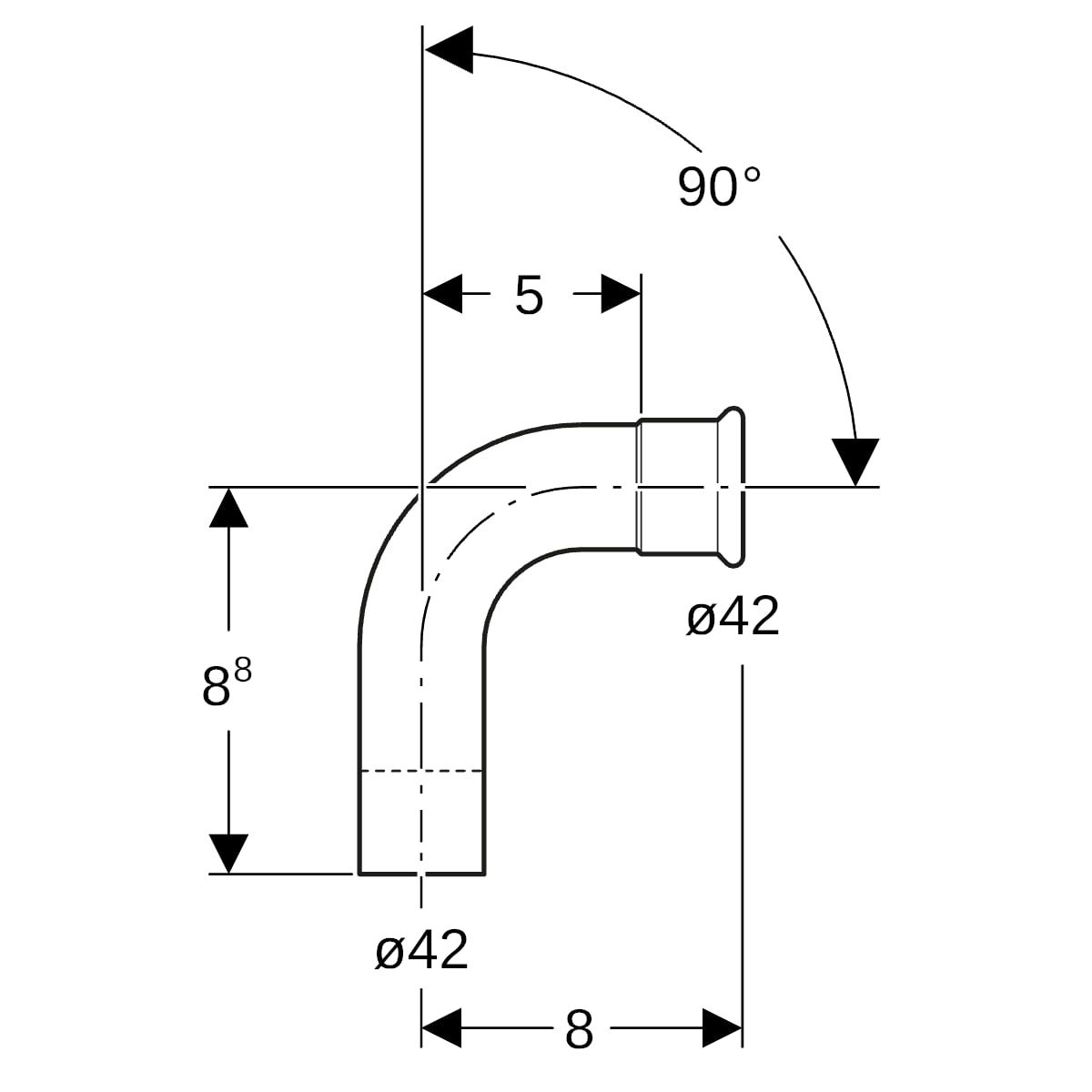 Geberit Mapress Edelstahl Bogen mit Einschubende (LABS-frei), 90°