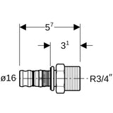 Geberit Mepla Übergang mit Außengewinde: CC499K, d=16mm