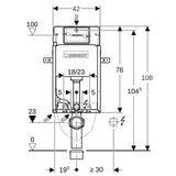 Geberit KombifixBasic Element für Wand-WC, 108 cm, mit Delta UP-Spülkasten 12 cm