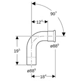 Geberit Mapress C-Stahl Bogen mit Einschubende: 90°
