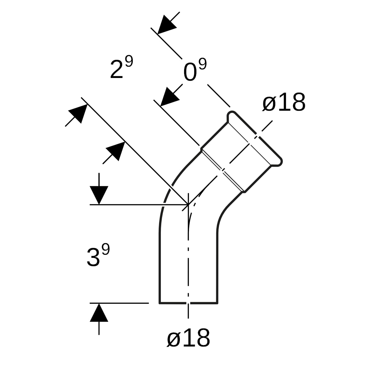 Geberit Mapress Kupfer Bogen mit Einschubende: 45°