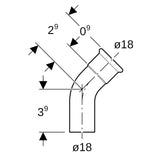 Geberit Mapress Kupfer Bogen mit Einschubende: 45°