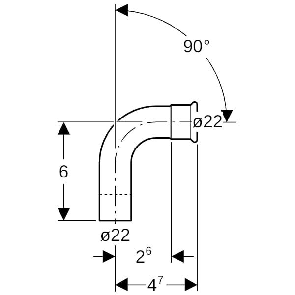 Geberit Mapress Kupfer Bogen mit Einschubende: 90°