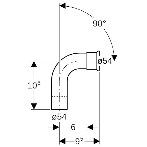 Geberit Mapress Kupfer Bogen mit Einschubende: 90°
