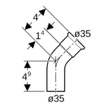 Geberit Mapress Kupfer Bogen mit Einschubende (Gas): 45°