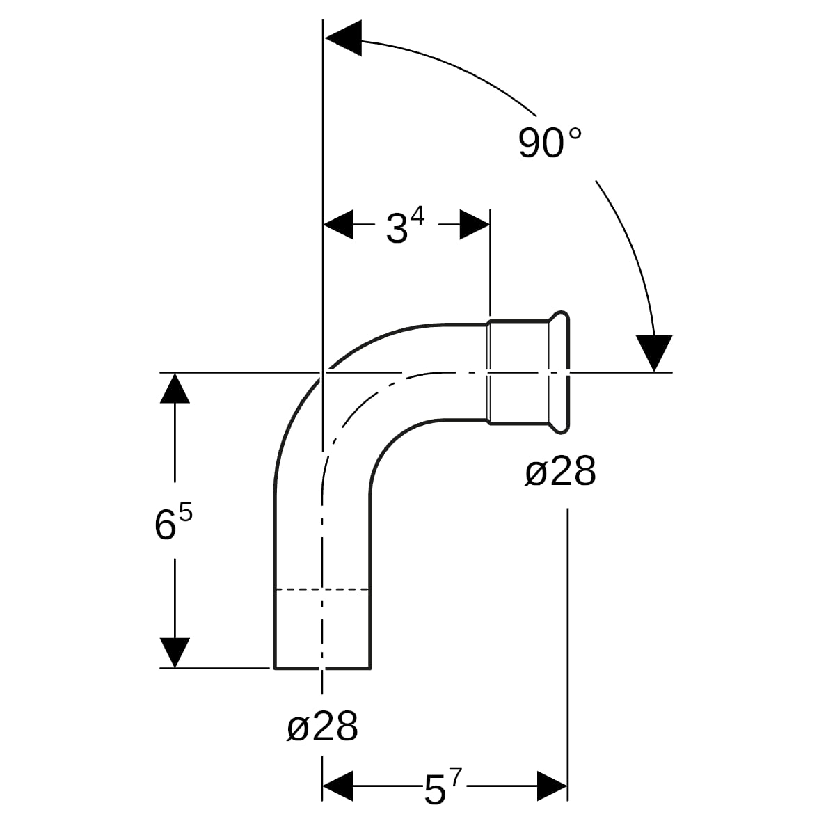 Geberit Mapress Kupfer Bogen mit Einschubende (Gas): 90°