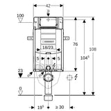 Geberit Kombifix Element für Wand-WC, mit Omega UP-Spülkasten 12 cm