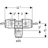 PushFit T-Stück reduziert PVDF 90°