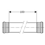 Geberit Silent-PP Rohr mit zwei Muffen: L=100cm