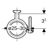 Geberit Set Verteilerbefestigungen gerade, mit Drehrastbolzen (2 St.): 1.0215, di=25–30mm