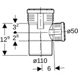 Geberit Silent-PP Abzweig 87,5° T-Stück aus Polypropylen (PP), schwarz