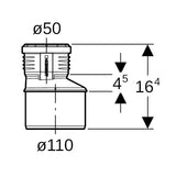 Geberit Silent-PP Reduktion exzentrisch: d=110mm, d1=50mm