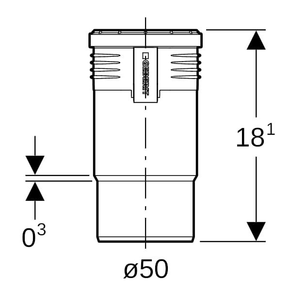 Geberit Silent-PP Langmuffe: d=50mm