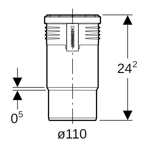 Geberit Silent-PP Langmuffe: d=110mm