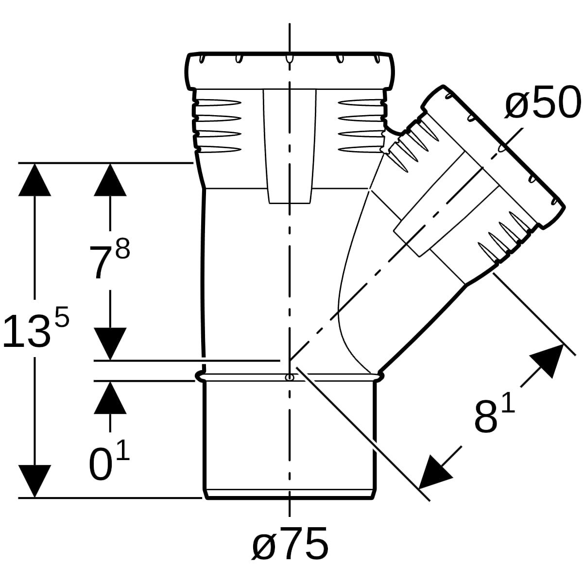 Geberit Silent-Pro Abzweig 45°