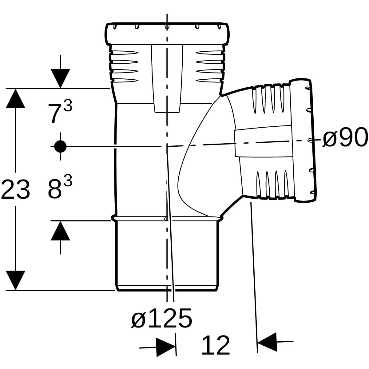 Geberit Silent-Pro Abzweig 87,5°