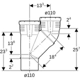 Geberit Silent-Pro Parallelabzweig 45°
