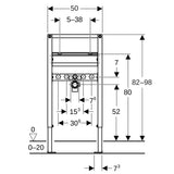 Geberit Duofix Element für WT, 82-98 cm für Standarmatur