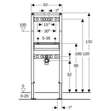 Geberit Duofix Element für WT, 130 cm für AP-Armatur