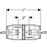 Geberit PushFit Kupplung: PVDF, d=20mm