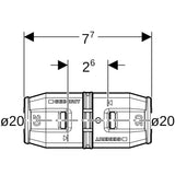Geberit PushFit Kupplung: PVDF, d=20mm