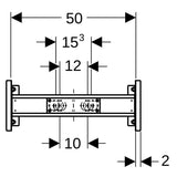 Geberit Duofix Traverse für Wandarmatur AP, variable Armaturenposition