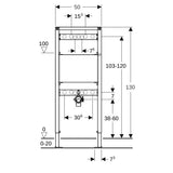 Geberit Duofix Element für Ausgussbecken, 130 cm, Wandarmatur AP