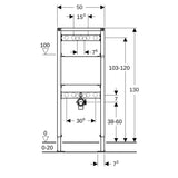 Geberit Duofix Element für Ausgussbecken, 130 cm, Wandarmatur AP
