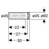 Geberit Spülbogenverlängerung: d=45mm, d1=45mm, schwarz