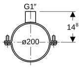Rohrschelle mit Gewindemuffe G 1/2", verstellbar