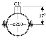 Rohrschelle mit Gewindemuffe G 1/2", verstellbar