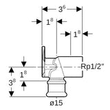 Geberit Mapress Kupfer Anschlusswinkel 90°: CC499K