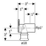 Geberit Mapress Kupfer Anschlusswinkel 90°: CC499K