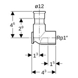 Geberit Mapress Edelstahl Anschlusswinkel 90°