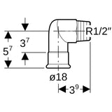 Geberit Mapress Edelstahl Übergangswinkel 90° mit Außengewinde