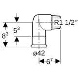 Geberit Mapress Edelstahl Übergangswinkel 90° mit Außengewinde