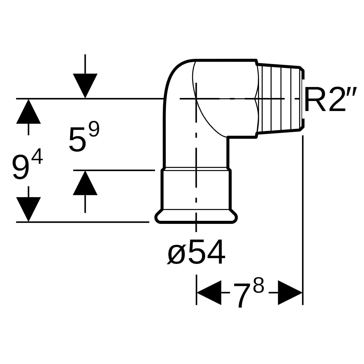 Geberit Mapress Edelstahl Übergangswinkel 90° mit Außengewinde