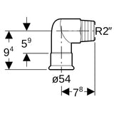 Geberit Mapress Edelstahl Übergangswinkel 90° mit Außengewinde