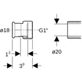 Geberit Mapress Kupfer Übergang mit Überwurfmutter: CC499K