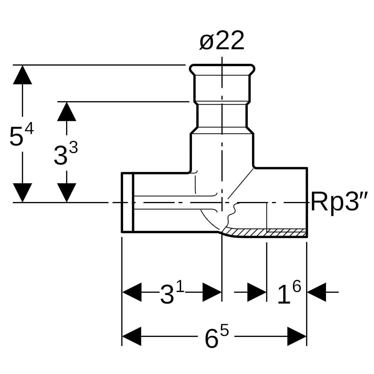 Geberit Mapress Edelstahl Anschlusswinkel 90° abgesetzt