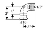 Geberit Mapress Kupfer Übergangswinkel 90° mit Außengewinde: CC499K