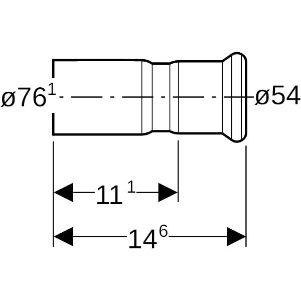 MAPRESS Edelstahl G Pressfitting Reduzier-Stück (Gas), gerade, Anschluss Pressmuffe zu Schiebeende